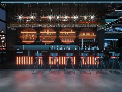 INDUSTRIAL LOFT BAR PUNK BAR 3d model