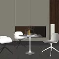 Modern leisure table and chair combination 3d model