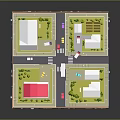 Detailed Miniature City Model With Colorful Buildings Roads Vehicles Trees And Street Lamps
