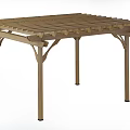 Natural Wood Pergola With Classic Outdoor Beam And Column Structure
