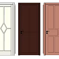 Hinged Doors Featuring Glass Solid Wood Decorative Panels in White Dark Brown Light Brown