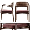 Elegant Modern Dining Chairs With Wooden Frame And Maroon Upholstered Seat