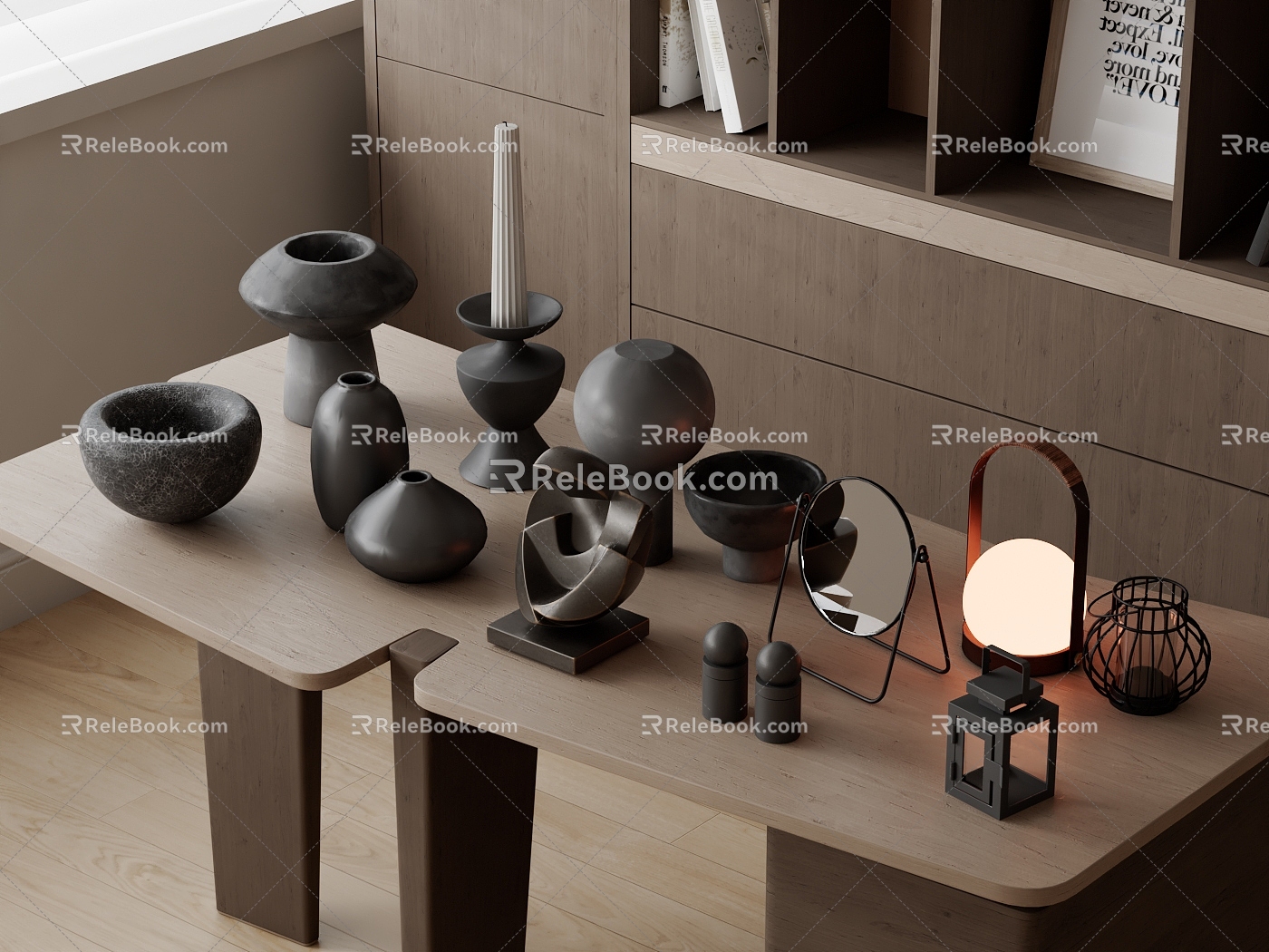 Middle-ancient style pendulum combination of silent wind pendulum ornaments bottles and jars utensils table lamp model