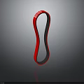 Red And Black Elastic Resistance Band For Fitness Exercise Equipment