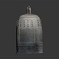 Traditional Musical Instrument Bronze Bell With Decorative Top And Intricate Carved Patterns