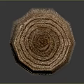 Coiled Natural Fiber Decorative Object With Spiral Pattern And Textured Surface