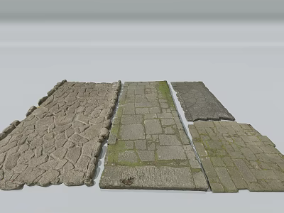 Road Facilities Paving Slabs In Various Styles Textures And Colors For Pavement 3d model
