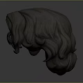 Game and Movie Character Head With Stylized Curly Hair 3D Model Design