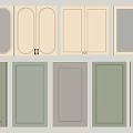 Colorful Cabinet Door Panels In Beige Green Gray With Various Shapes