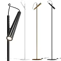 Modern Sleek Floor Lamp with Adjustable Arm Metal Finish and Minimalist Design