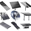 Modern Solar Energy Household Appliances Featuring Panels Water Heaters And Concentrators