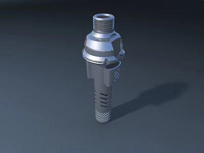 Stainless Steel Industrial Equipment Component With Threaded Top And Heat Dissipation Holes 3d model