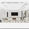 Modern Cream Style Cozy Living And Dining Room With Soft Furnishings And Large Window Views