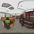 Well Lit Modern Tobacco And Wine Store Interior With Neat Full Product Display Shelves