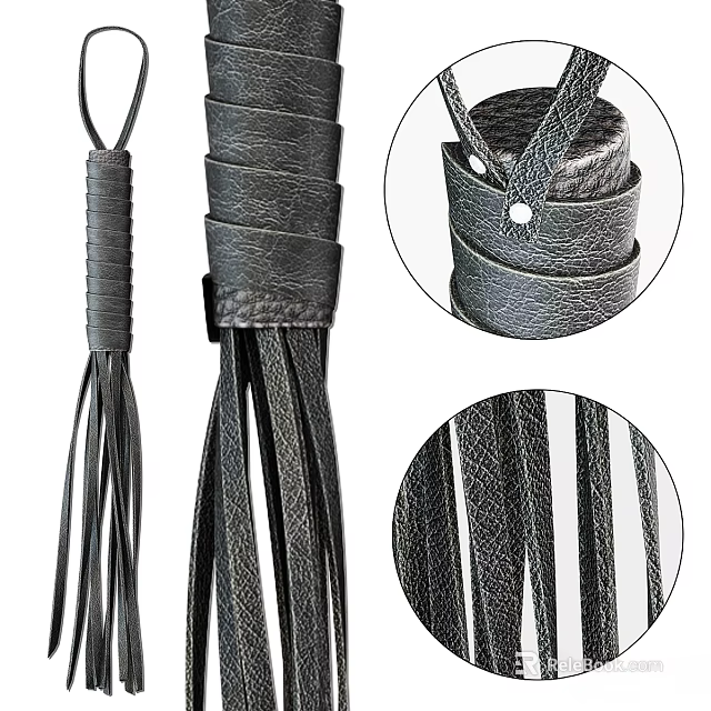 Leather Tassel Wall Decor with Braided Details and Textured Fringe for Modern Home 3d model 