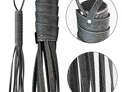 Leather Tassel Wall Decor with Braided Details and Textured Fringe for Modern Home 3d model