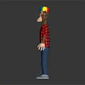 Monkey Doll With Colorful Hat Red Plaid Shirt Blue Jeans Light Blue Shoes Black Background