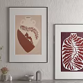 Framed Decorative Wall Art With Vase And Leaf Patterns For Home Decor 3d model