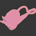 Pink Eevee Character 3D Model With Long Ears And Curved Tail