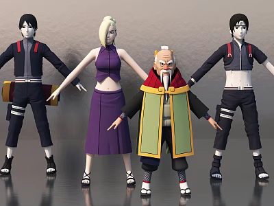 Modern game character Naruto character 3d model