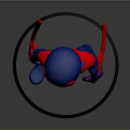 Blue Red Spider Man Figure With Detailed Logo And Posable Arms On Black Base