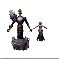 Magician Themed Characters With Tall Hat Red Haired Female And Playing Card Elements