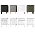 Stylish Modern Nightstands With Geometric Patterns Golden Knobs And Various Colors 3d model