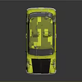 Vintage Yellow Compact Car With Black Hood And Classic Design