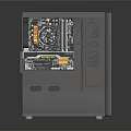 Modern Gaming PC Case With Transparent Side Panel RGB Cooling Fans And Graphics Card