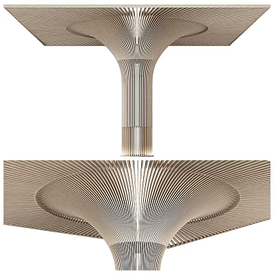 Contemporary Architectural Column With Intricate Geometric Patterns And Metallic Texture Design Details 3d model