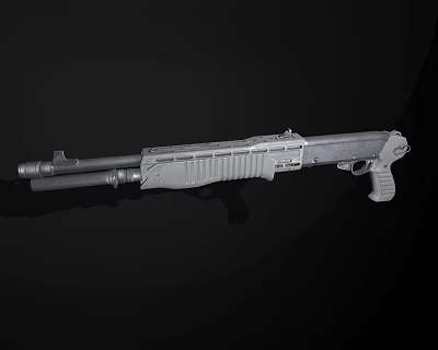 Shotgun in modern shotgun game 3d model Shotgun in modern shotgun game 3d model