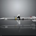Streamlined Military Missile With Colorful Bands Tail Fins And Red Tail Section