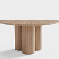 Wooden dining table MesadeJantarTri 3d model