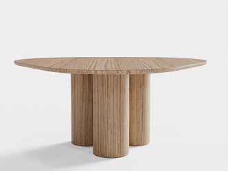 Wooden dining table MesadeJantarTri 3d model