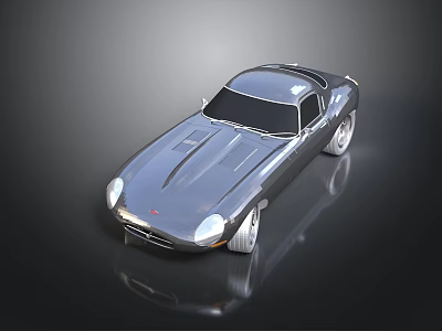 Silver Sleek Sports Car With Shiny Exterior On Dark Background 3d model