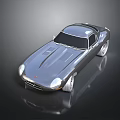 Silver Sleek Sports Car With Shiny Exterior On Dark Background