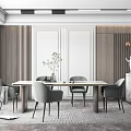 Modern Dining Table and Chair Combination Simple 3d model