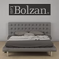 Gray Tufted Headboard Double Bed With Neutral Bedding In Modern Bedroom