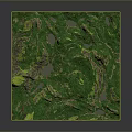 3D Terrain Model Of Green Mountainous Landscape With Natural Vegetation And Landforms