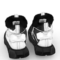 Black And White High Top Sneakers With Star Logo And Chunky Sole
