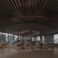 Modern Luxury Sales Office With Cozy Lounge Area And Stylish Futuristic Metallic Interior Design