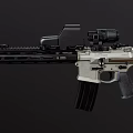 Tactical Rifle With Red Dot Sight And Magnifying Scope On Picatinny Rail Tan Finish
