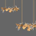 Unique Shaped Chandelier With Artistic Leaf Design For Modern Interior Decor 3d model