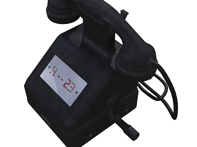 Black Vintage Digital Telephone With Display Screen Showing Numbers 11 23 3d model