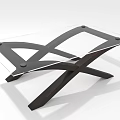 Modern Coffee Table With Transparent Glass Top And Crossed Wooden Frame Design