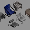 Modern Accent Chairs Featuring Various Designs Different Colors And Comfortable Styles 3d model