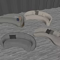 Modern Curved Gray Sectional Sofas With Black Cushions In Various Layouts For Living Room
