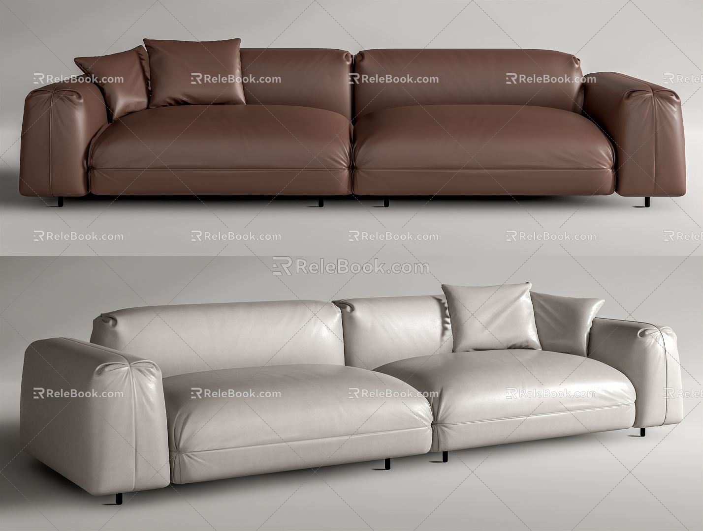 Leather double sofa Modern double sofa 3d model