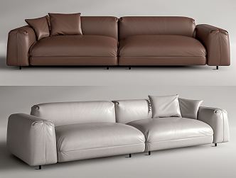 Leather double sofa Modern double sofa 3d model