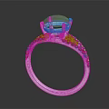 Elegant Diamond Engagement Ring with Large Central Stone and Sparkling Small Diamonds on Platinum Band